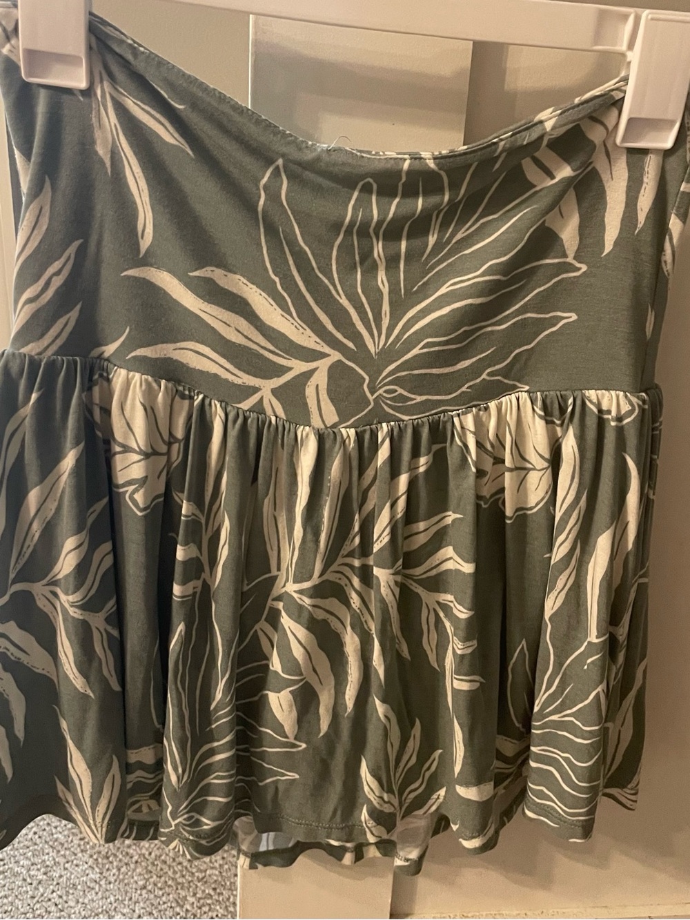 Ocean Drive Olive & White Botanical Skort
